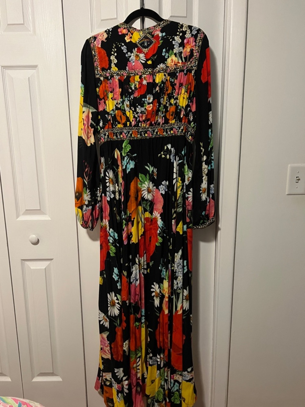 NWT Camilla Peasant Front Tie Maxi Dress in Divine Divinity - Picture 6 of 6